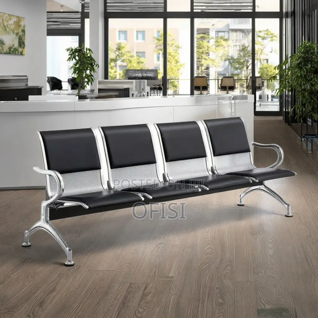 Waiting Bench; 4 Seater Padded Office Waiting Bench
