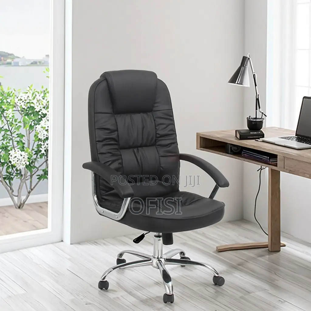 Office Chair; Leather High Back Office Seat