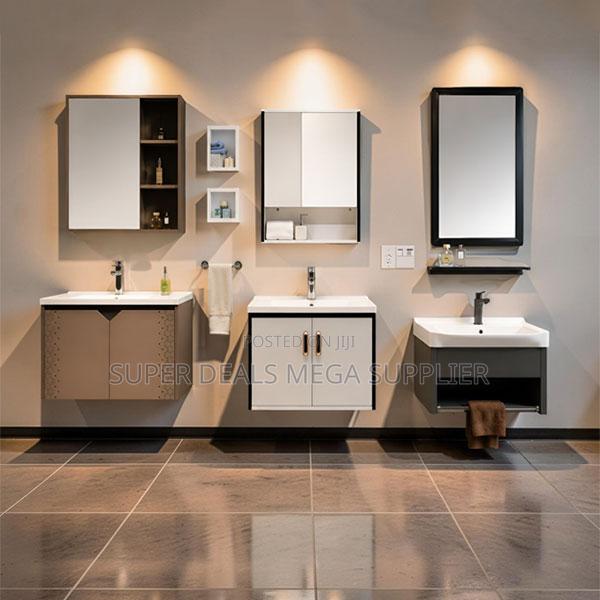 Modern Wall Mounted Bathroom Vanity Cabinet With Mirror Storage Unit