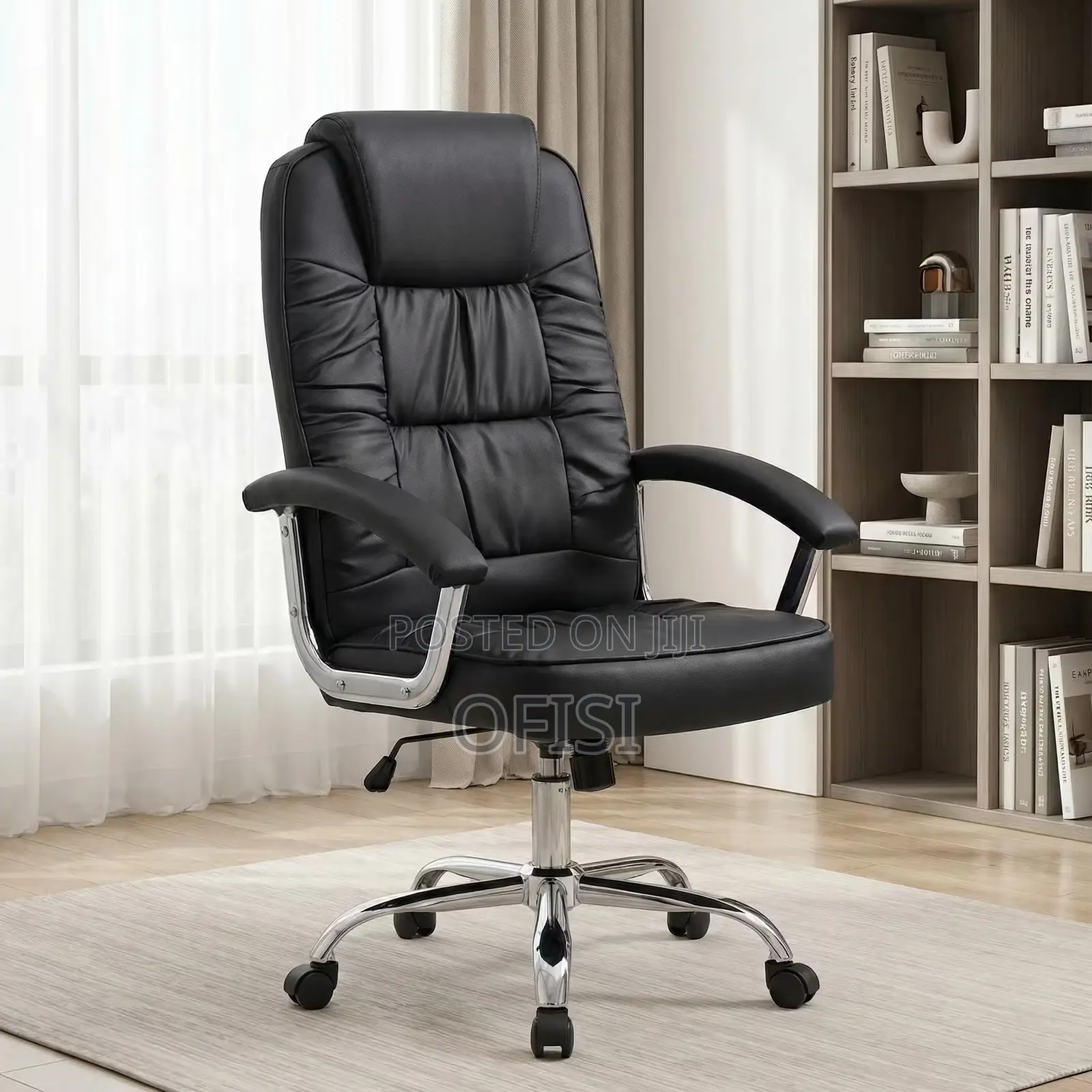 Office Chair; Leather High Back Office Seat