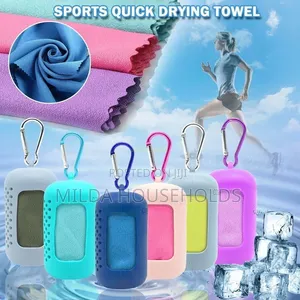 Portable Sports Quick Dry Cool Towel in Silicone Pocket