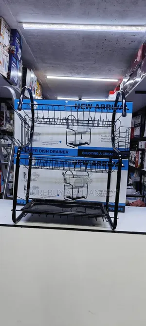 3 Tier Black With 2 Drainers(Trays) Dishrack