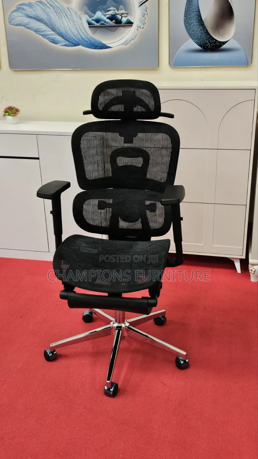 Orthopedic Office Chair With Retractable Legrest