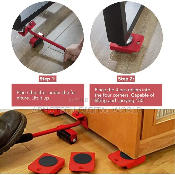 Furniture Lifter Transport Tool Furniture Mover Set of 5 Roller Set