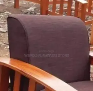 Sofa Set; Six Seaters Leather Sofa Set With Mahogany Finish