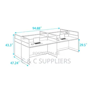 4 Person Office Workstation.