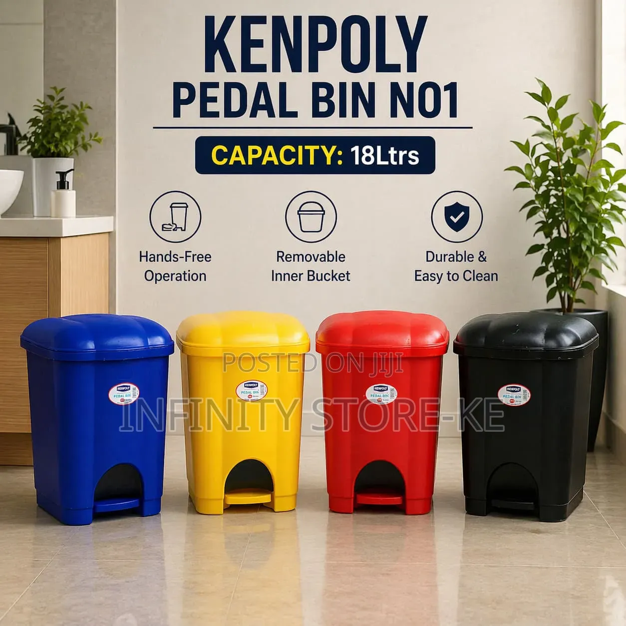 Kenpoly 18 Litres Pedal Bins