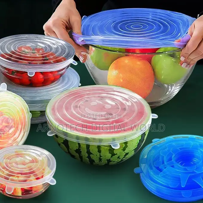6-Pack Silicone Stretch Lids - Reusable, BPA-Free, Heat Resistant