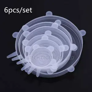 6-Pack Silicone Stretch Lids - Reusable, BPA-Free, Heat Resistant