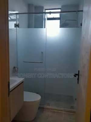 Sandblasted Shower Glass Partition