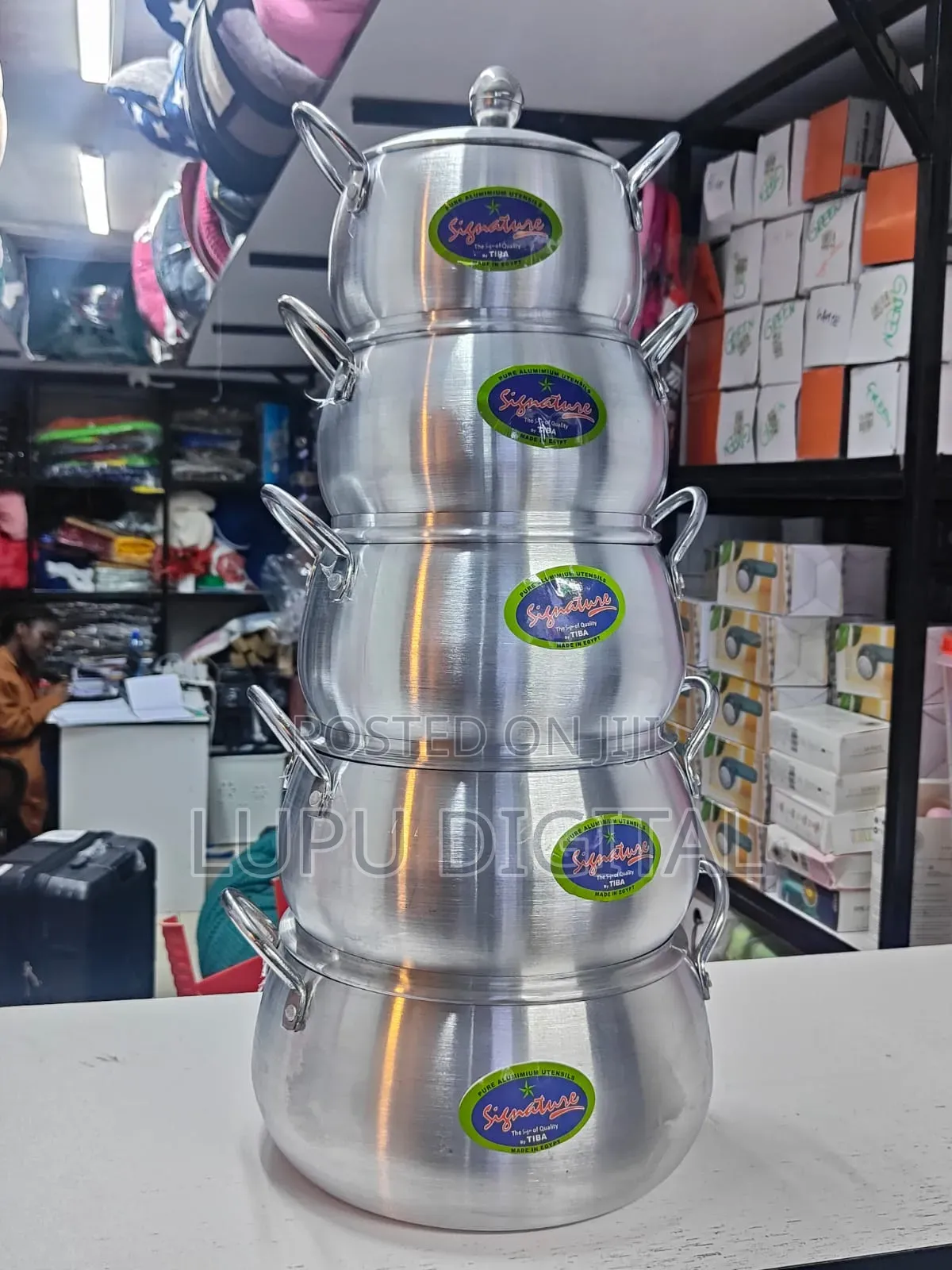 Signature 16/24 (5pcs) Aluminum Sufurias Set 
Belly Pot With Lids