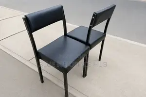 Modern Black Armless Office Leather Chair