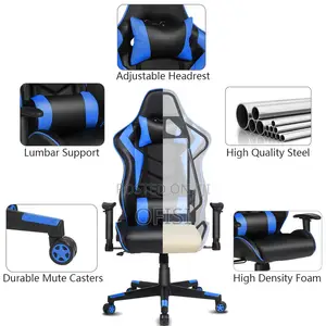 Gaming Chair - Black, Red, Blue Gold Colors