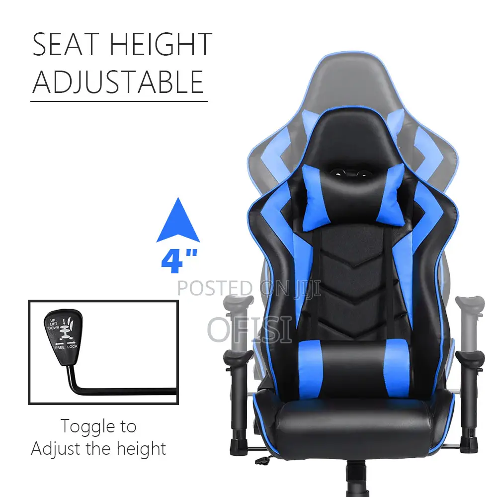 Gaming Chair - Black, Red, Blue Gold Colors