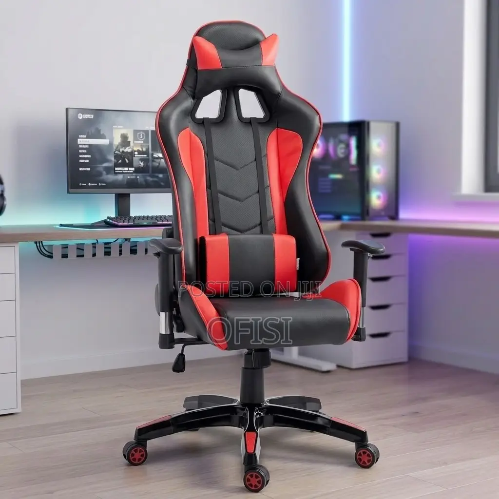 Gaming Chair - Black, Red, Blue Gold Colors