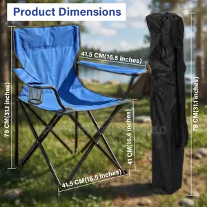 Portable Foldable Metallic Frame Waterproof Canvas Camping Chair