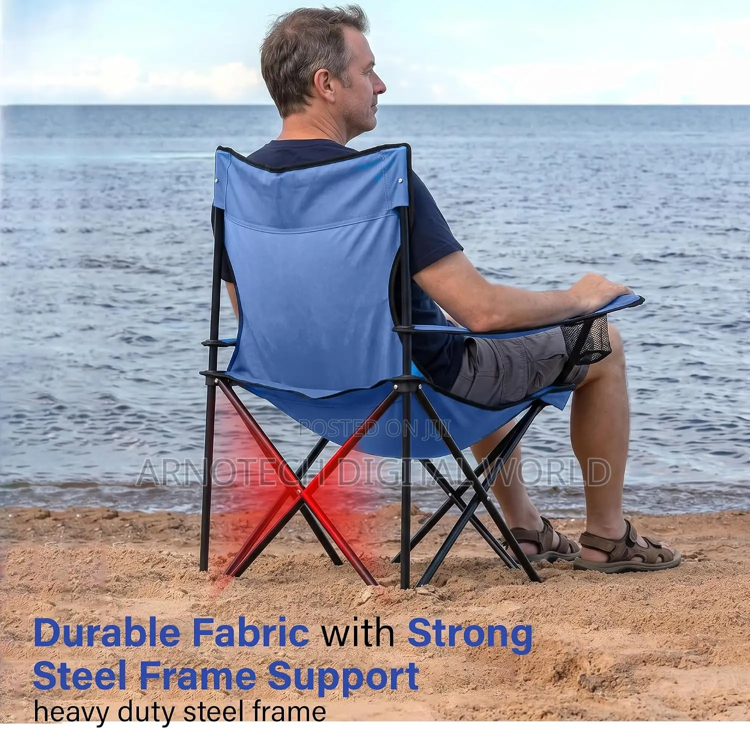 Portable Foldable Metallic Frame Waterproof Canvas Camping Chair