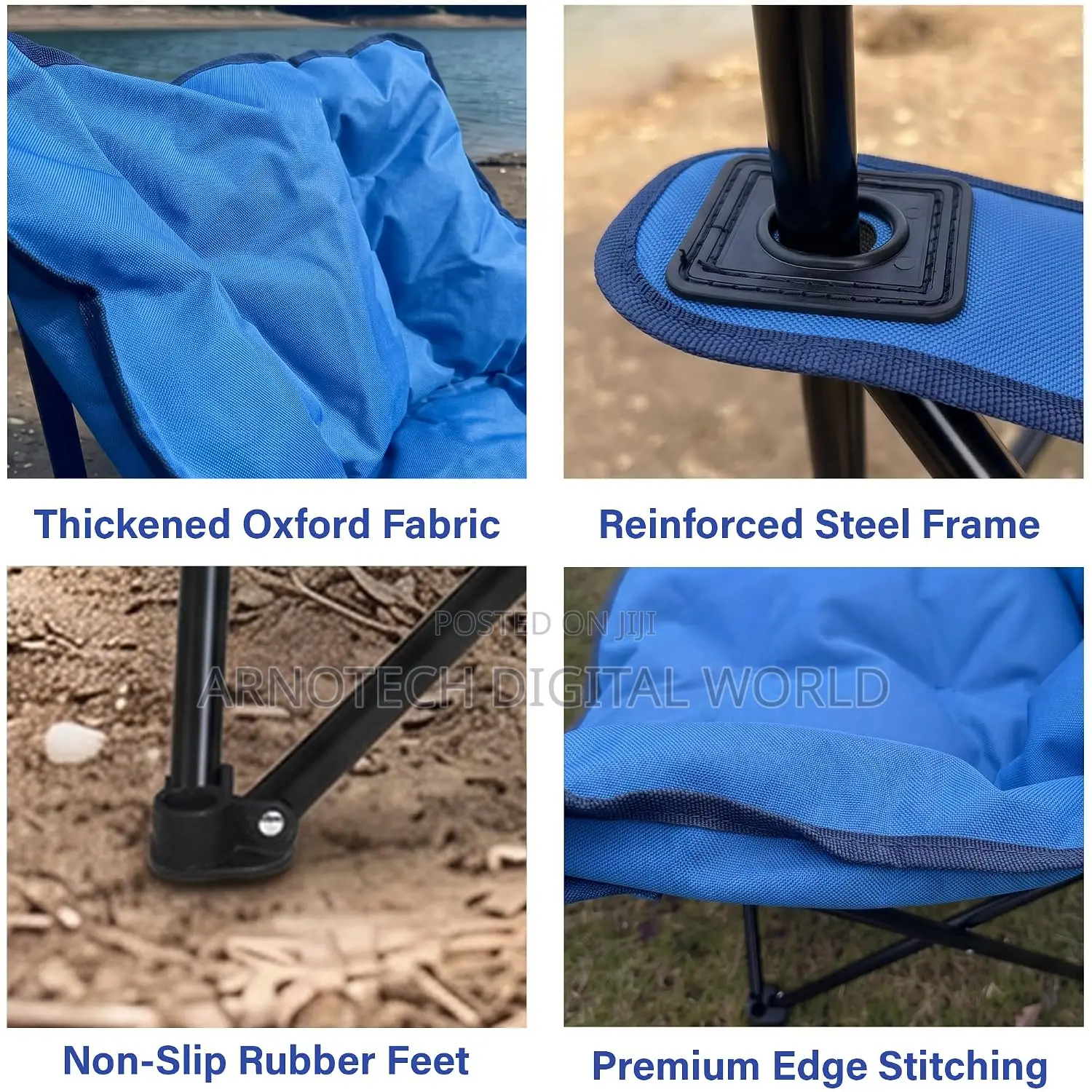 Portable Foldable Metallic Frame Waterproof Canvas Camping Chair