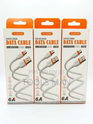 YK Design 6A Micro USB Super Fast Charging Data Cable 1000mm.
