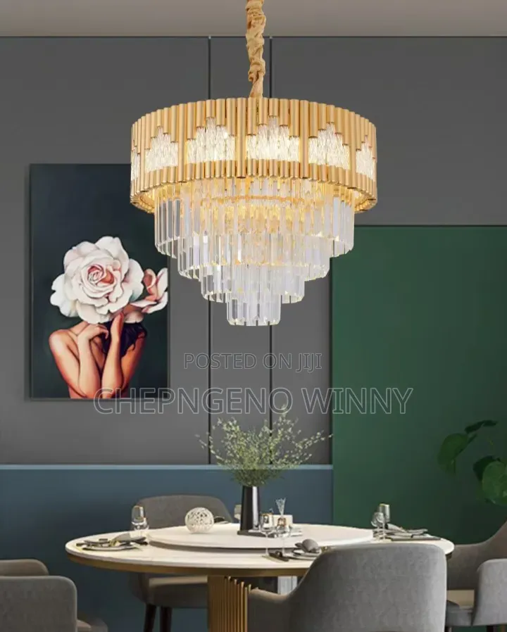 Elegant Round Crystals Chandelier