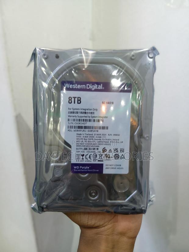 WD 8TB Surveillance Hard Disk Drive 3.5 Inch for CCTV Camera. - thumbnail 2