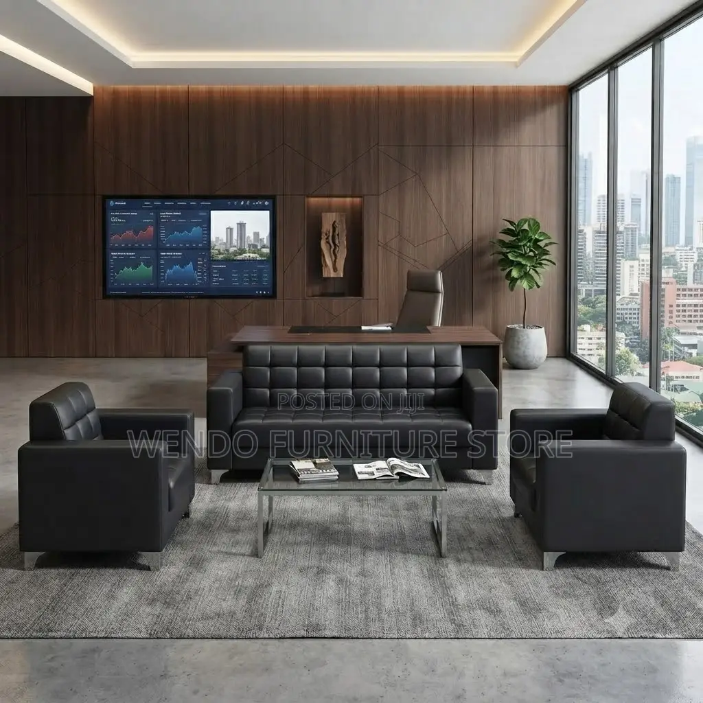Office Sofa; Five Seaters Leather Staff Office Executive Sofa Sets