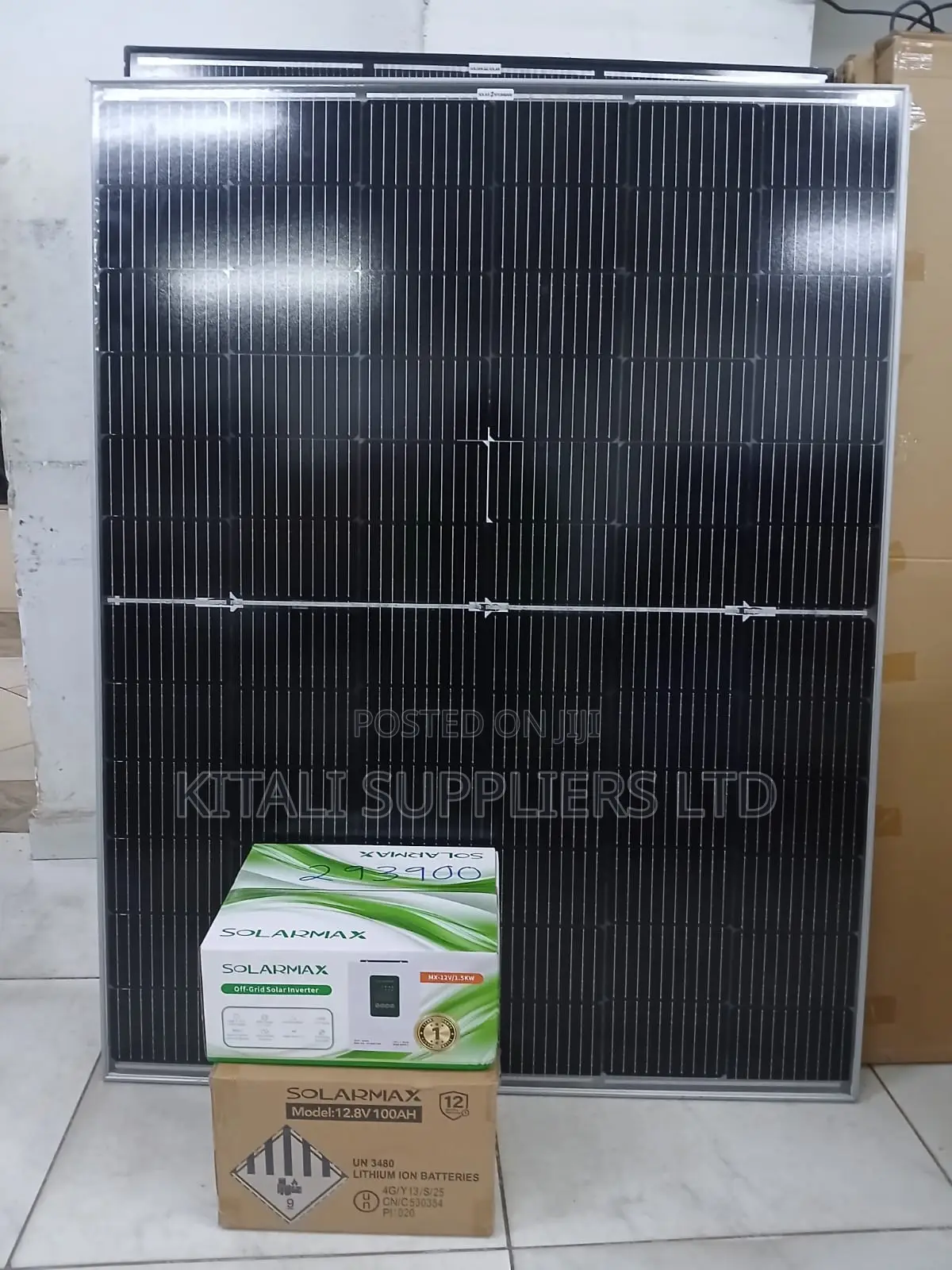 300w Solar Panel 100ah 12.8v Solarmax Battery and 1kva Hybrid Inverter