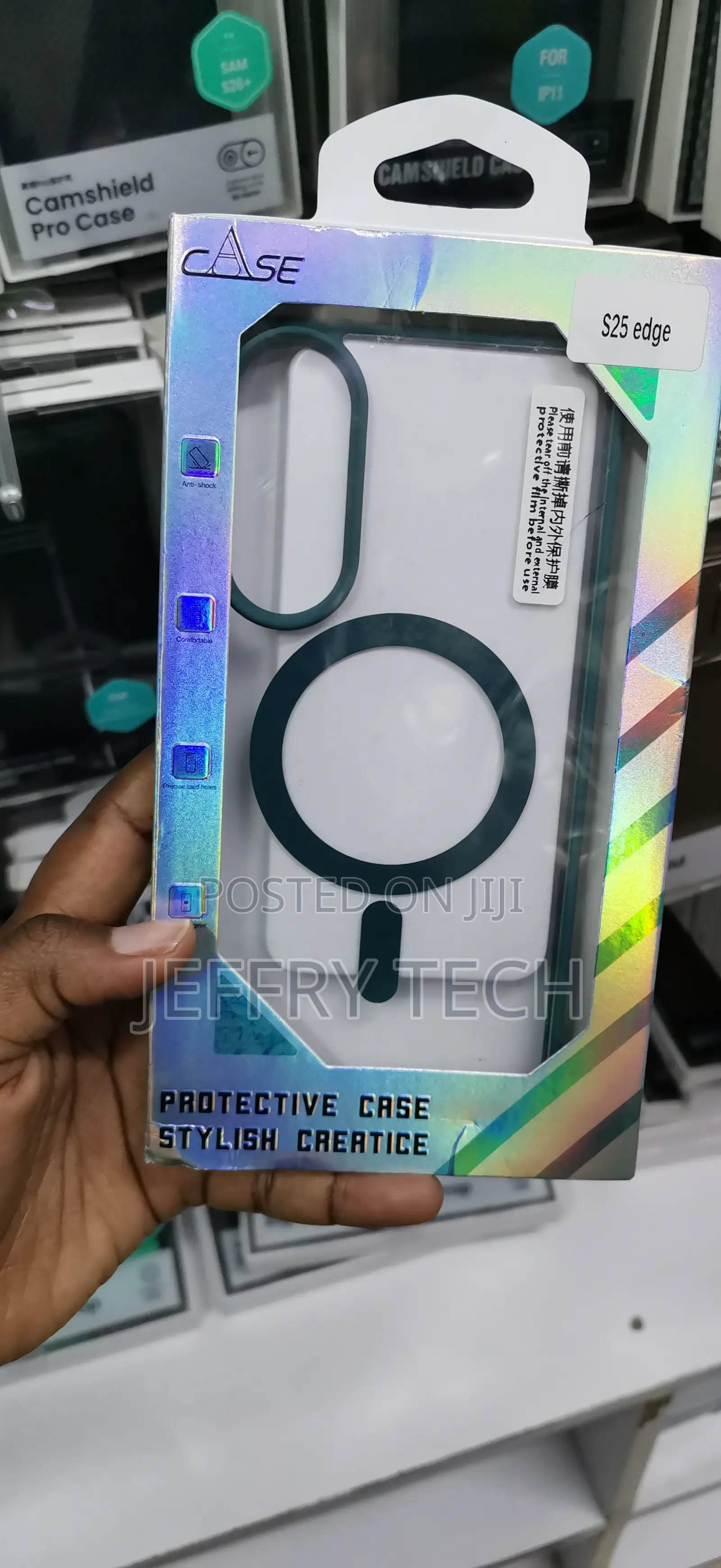 SGS 25 Edge Niksee Magnetic Phone Case Featuring a White Back