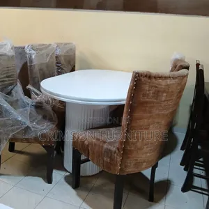 Stylish Hardwood Modern Dining Set- Brown