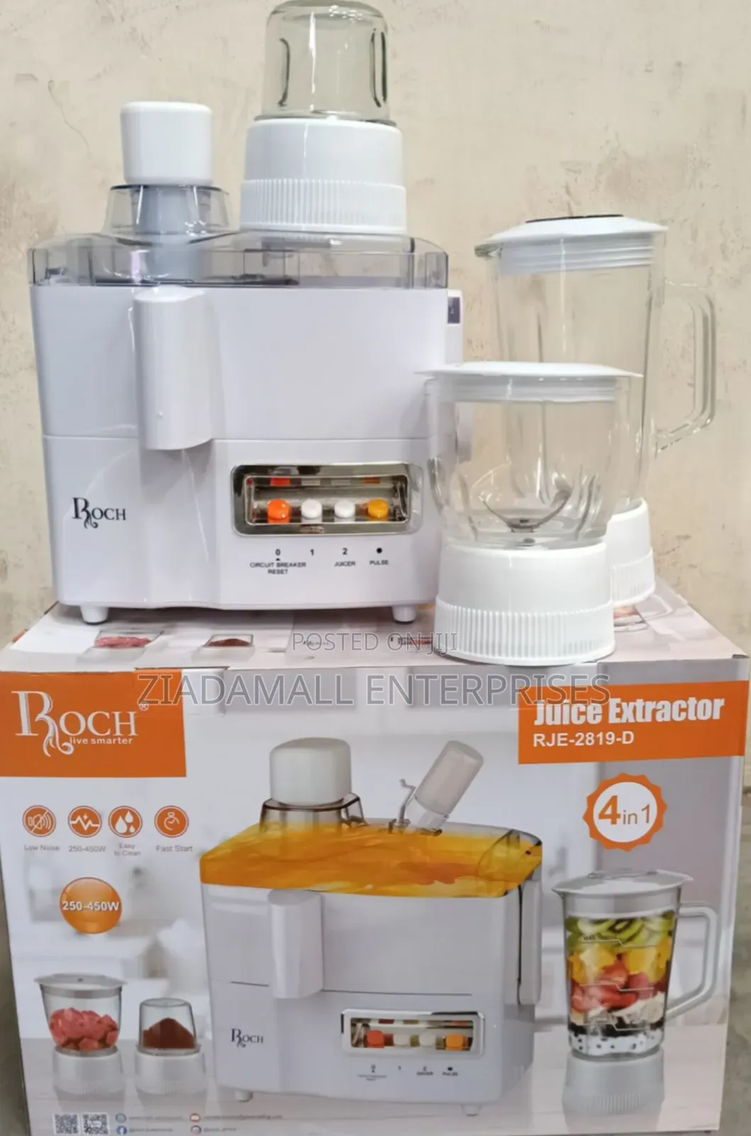 Roch 4 in 1 Juicer -Blender-Grinder and Mill Food Processor