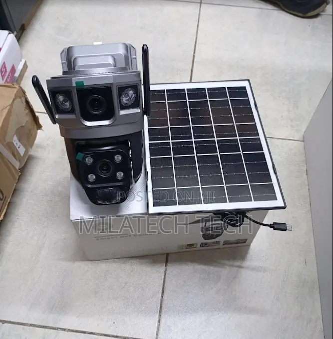 Dual Lens 4G Solar Security Camera – AI Human Detection Color Night
