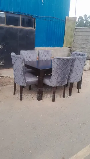 Stylish Hardwood Modern Dining Set- Grey