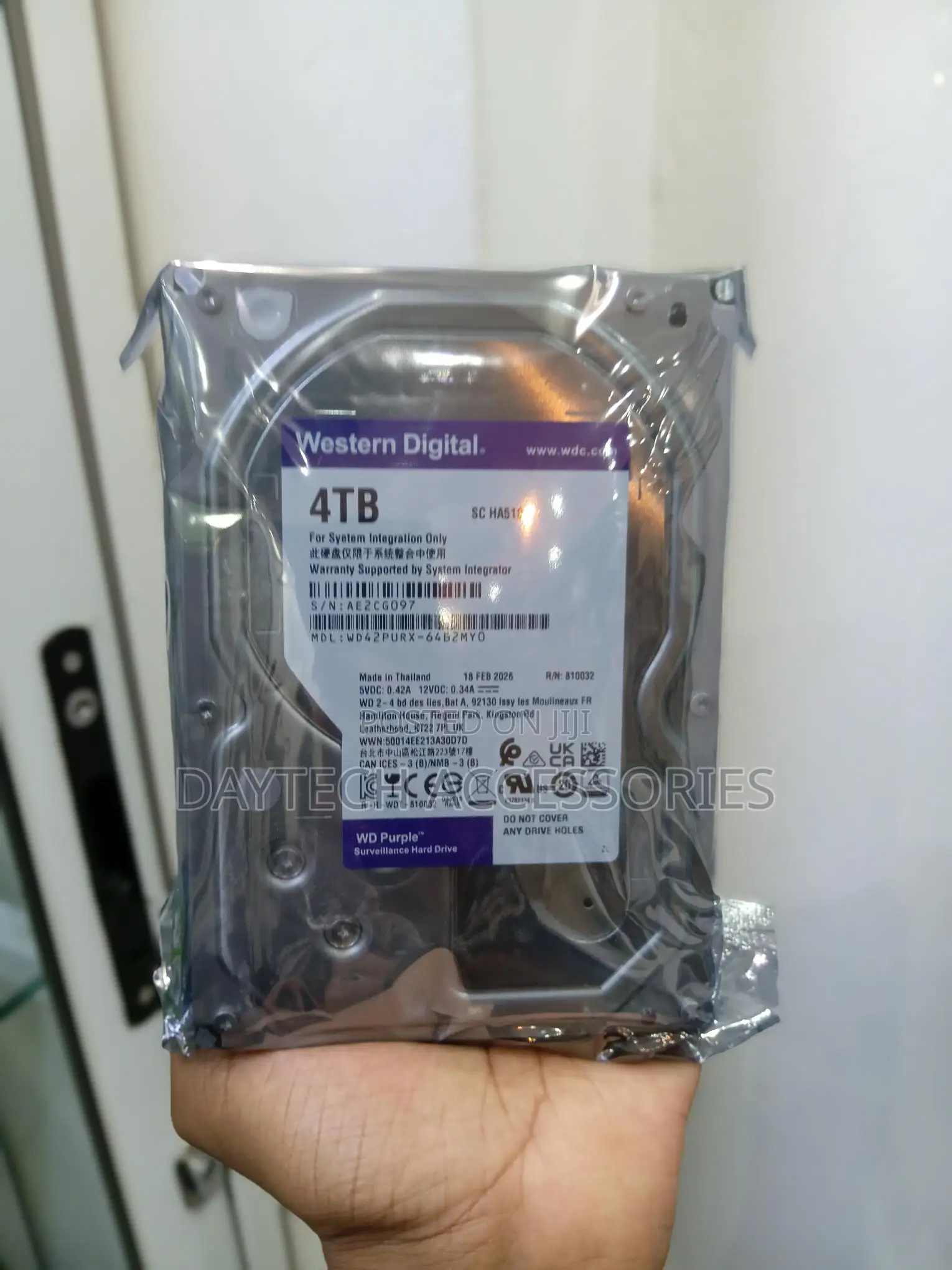 Western Digital 4TB Purple Surveillance Internal Hard Drive HDD.