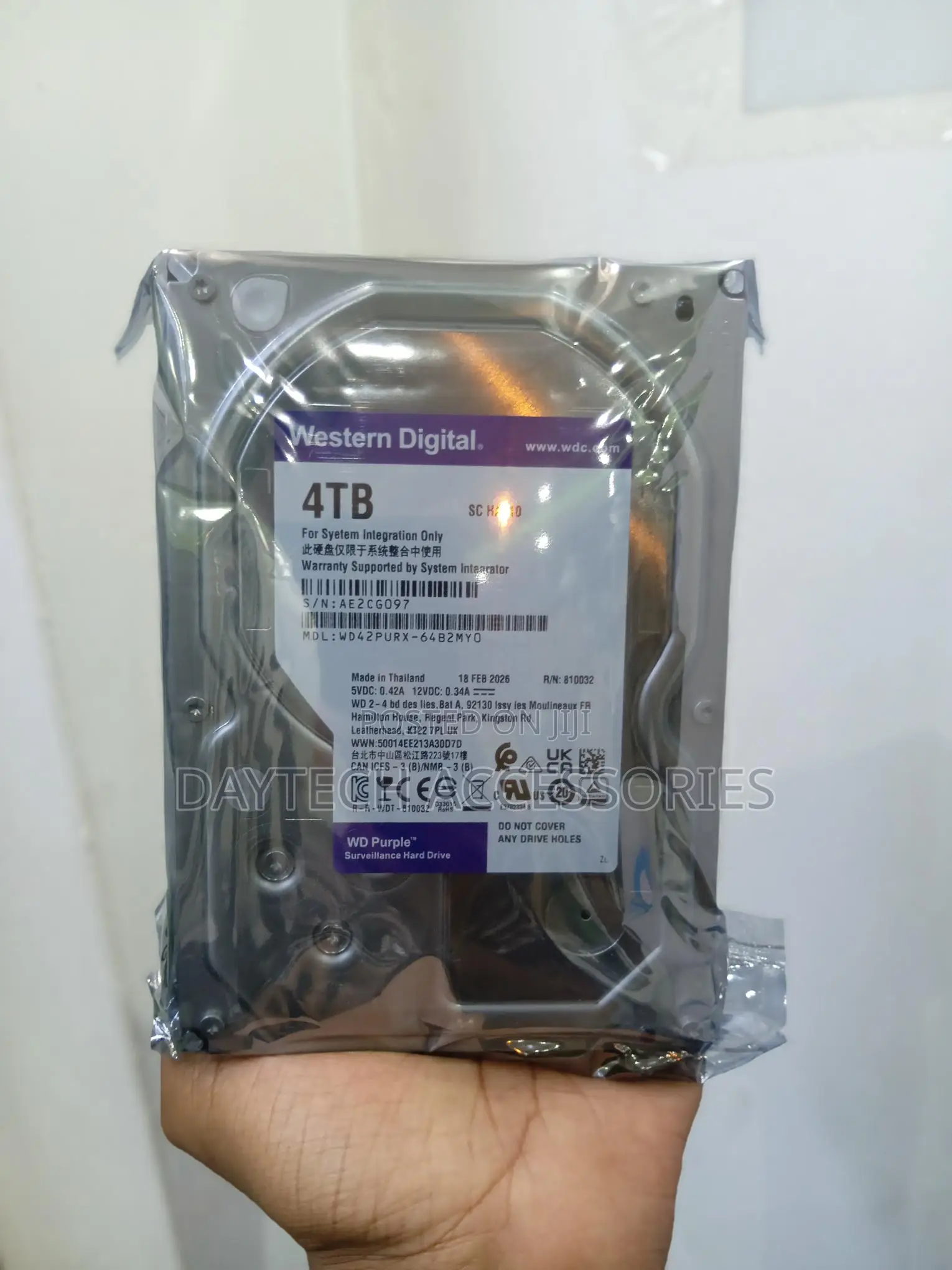 Western Digital 4TB Purple Surveillance Internal Hard Drive HDD.