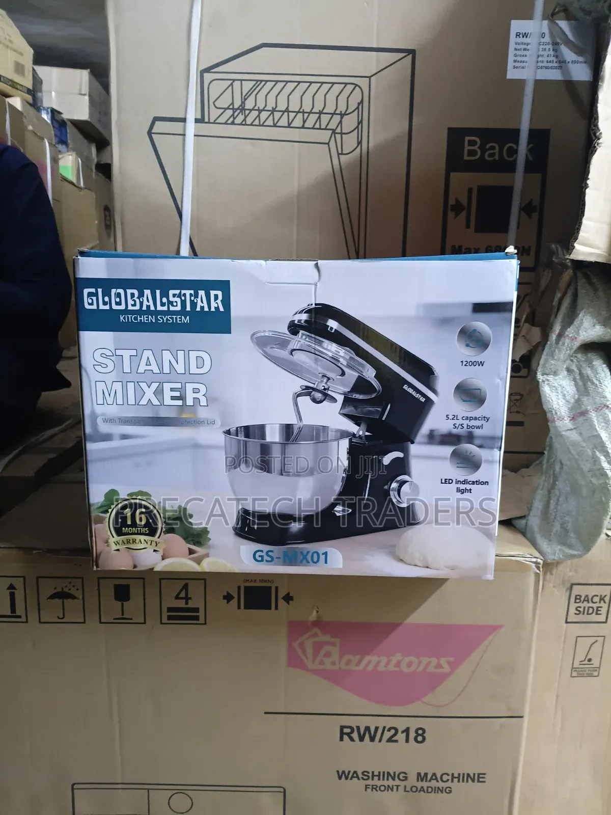 Globalstar 5.2L Electric Food Mixer With Stainless Bowl