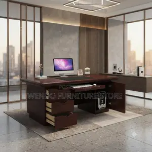 Office Desk; 1.4 Meters Executive Home Office Mahogany Drawered Desk