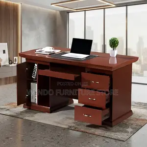Office Desk; 1.4 Meters Executive Home Office Mahogany Drawered Desk