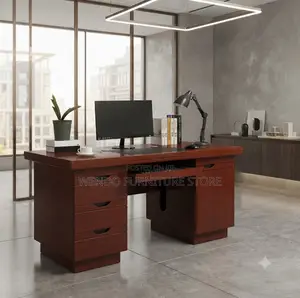 Office Desk; 1.4 Meters Executive Home Office Mahogany Drawered Desk