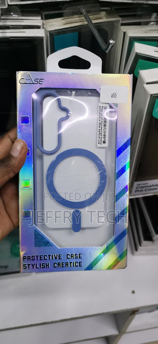 Samsung Galaxy A55 Case- Blue With a Clear Back - main view