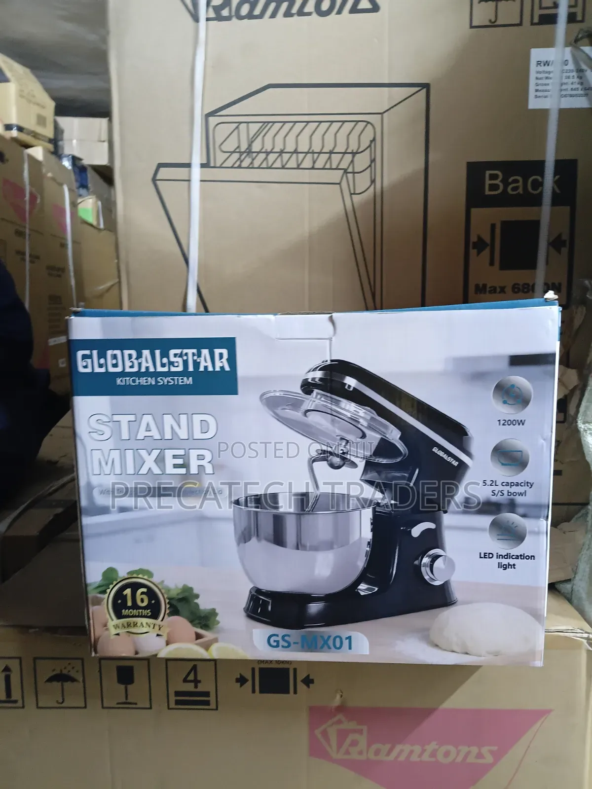 Globalstar GS-MX01 5.2L Stand Mixer for Home Bakery