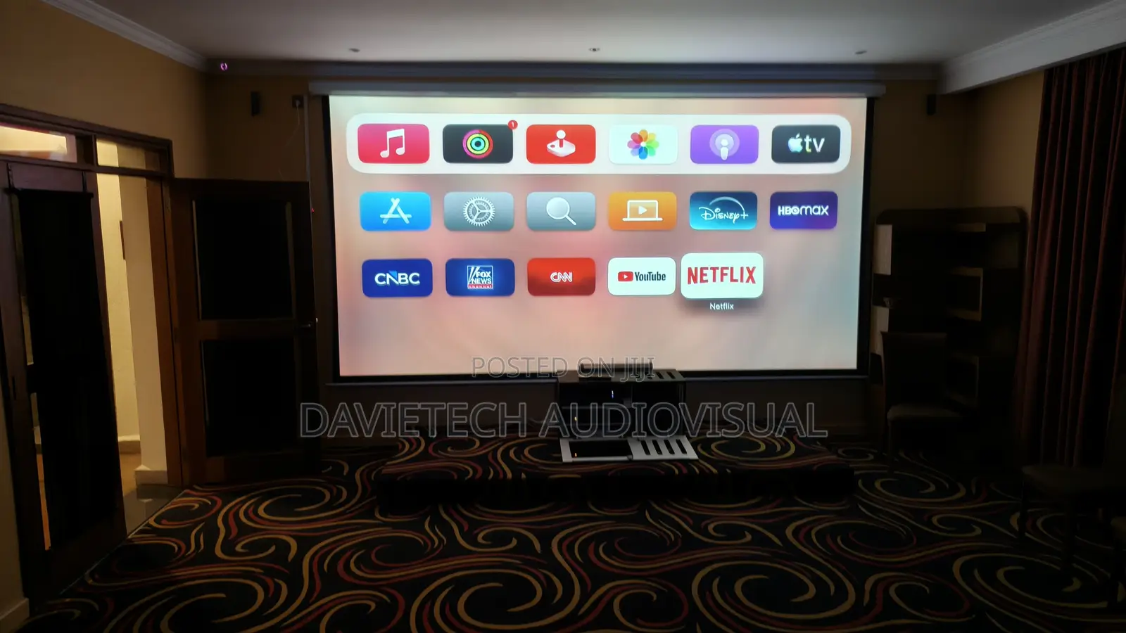 300 by 300 Electric Projection Screen