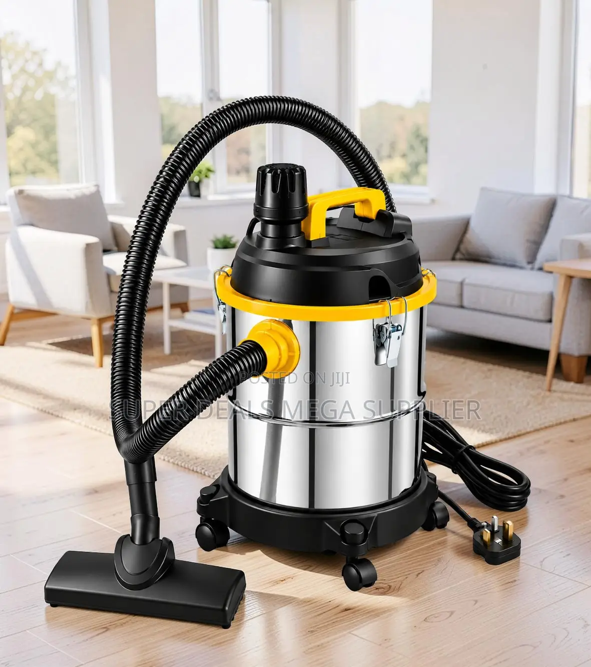 Easy Mobility Wet Dry Vacuum Cleaner With Stainless Steel Tank