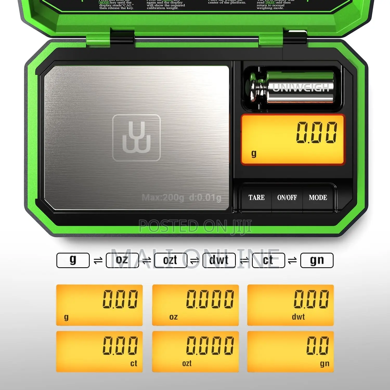 Portable Jewelry Gram Scale With LCD Tare Calibration Weight for Gold