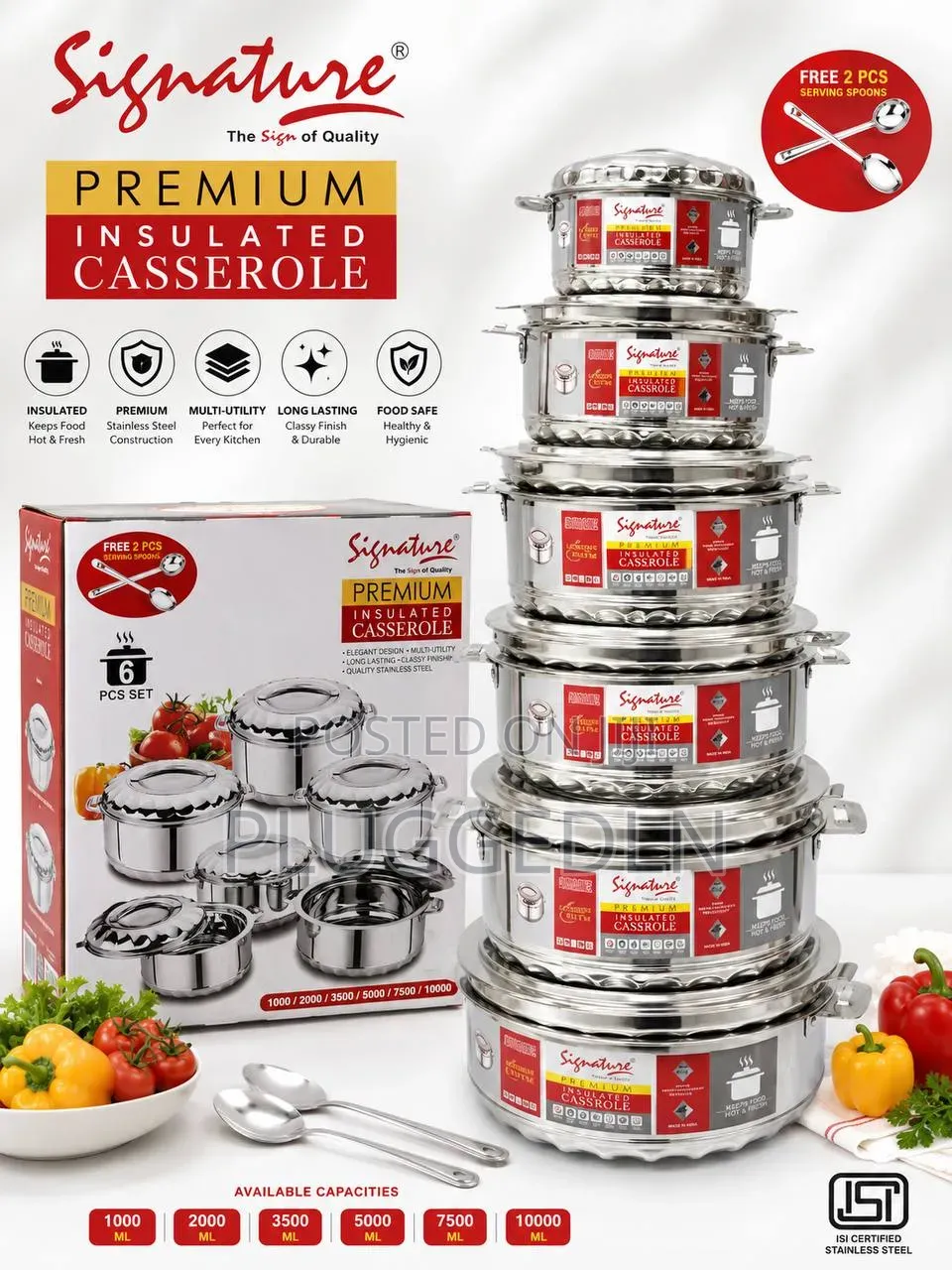 6 PCS Premium Stainless Steel Hotpots .