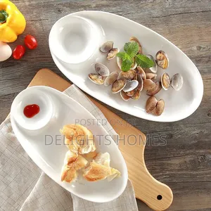 Diya Partition Oval Melamine Plate_b