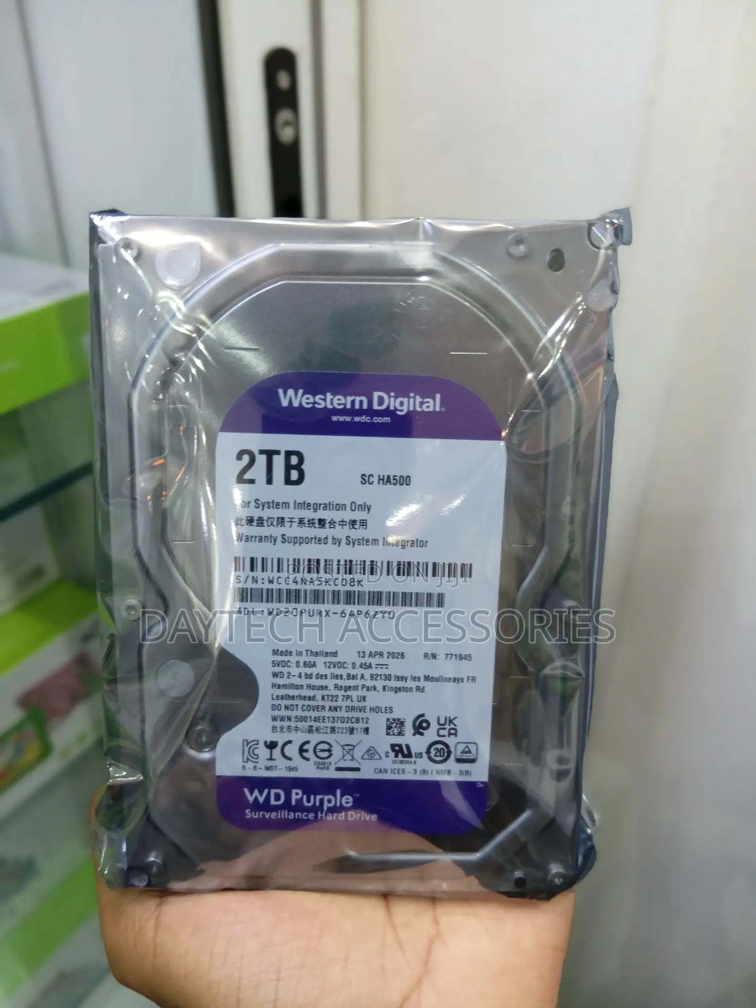 Western Digital WD Purple 2TB Surveillance Hard Disk Drive – 5400 RPM