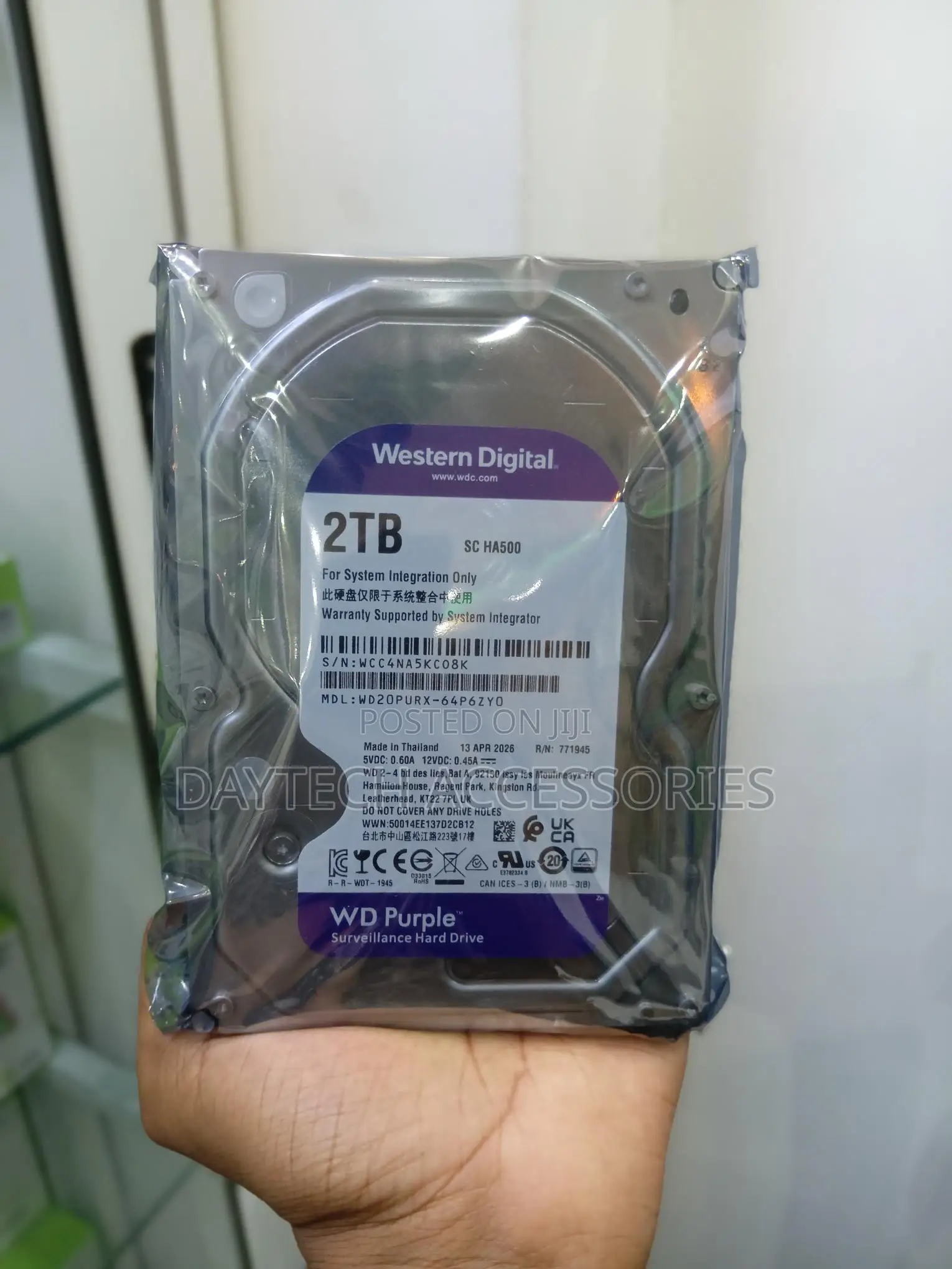 Western Digital WD Purple 2TB Surveillance Hard Disk Drive – 5400 RPM
