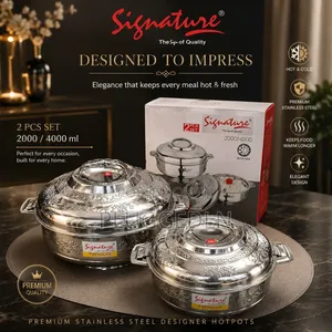 Signature 2-Piece Stainless Steel Designer Hotpot Set.