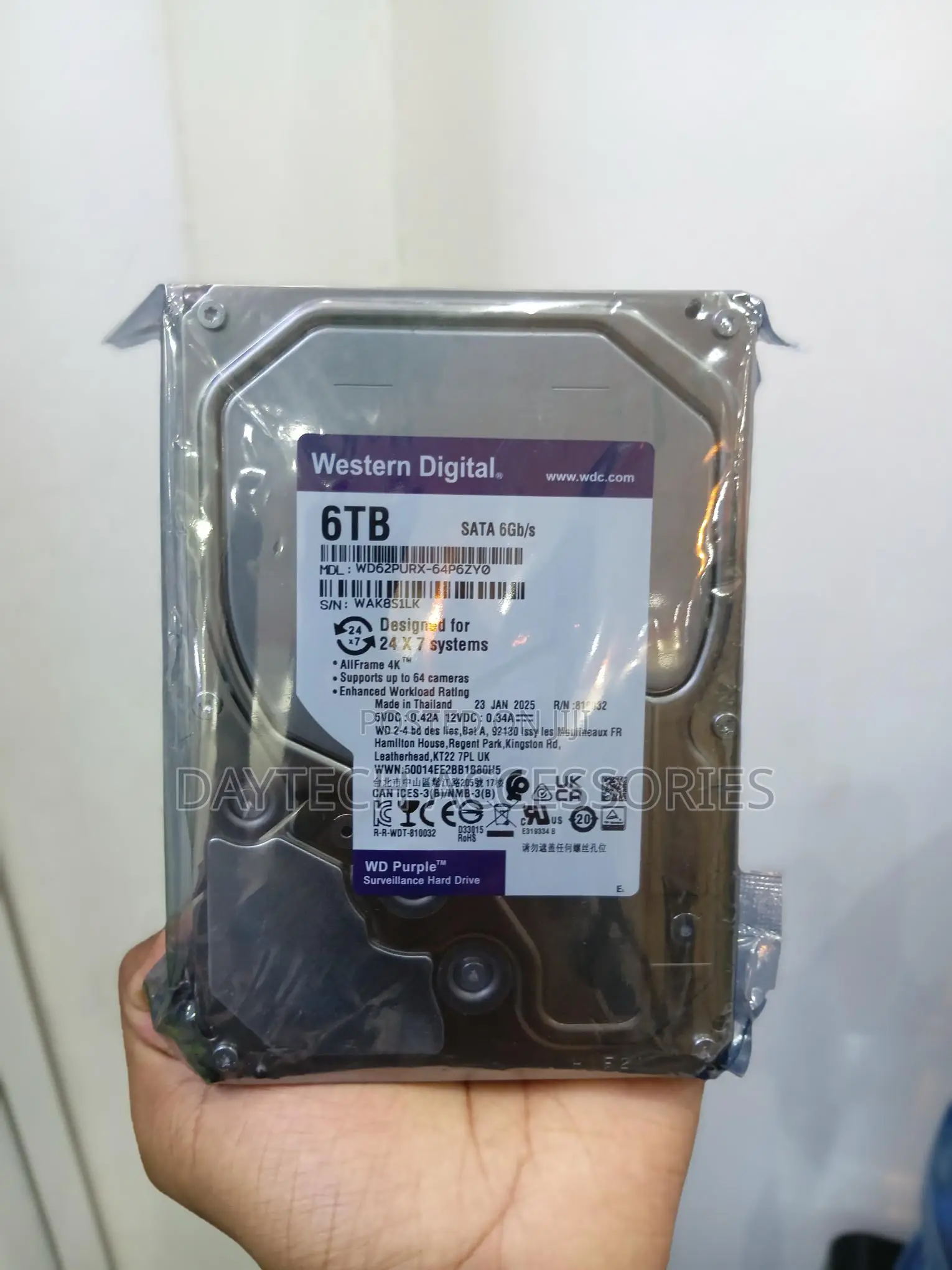 Western Digital Purple 6TB Surveillance Hard Drive WD62PURX-64P6ZY0
