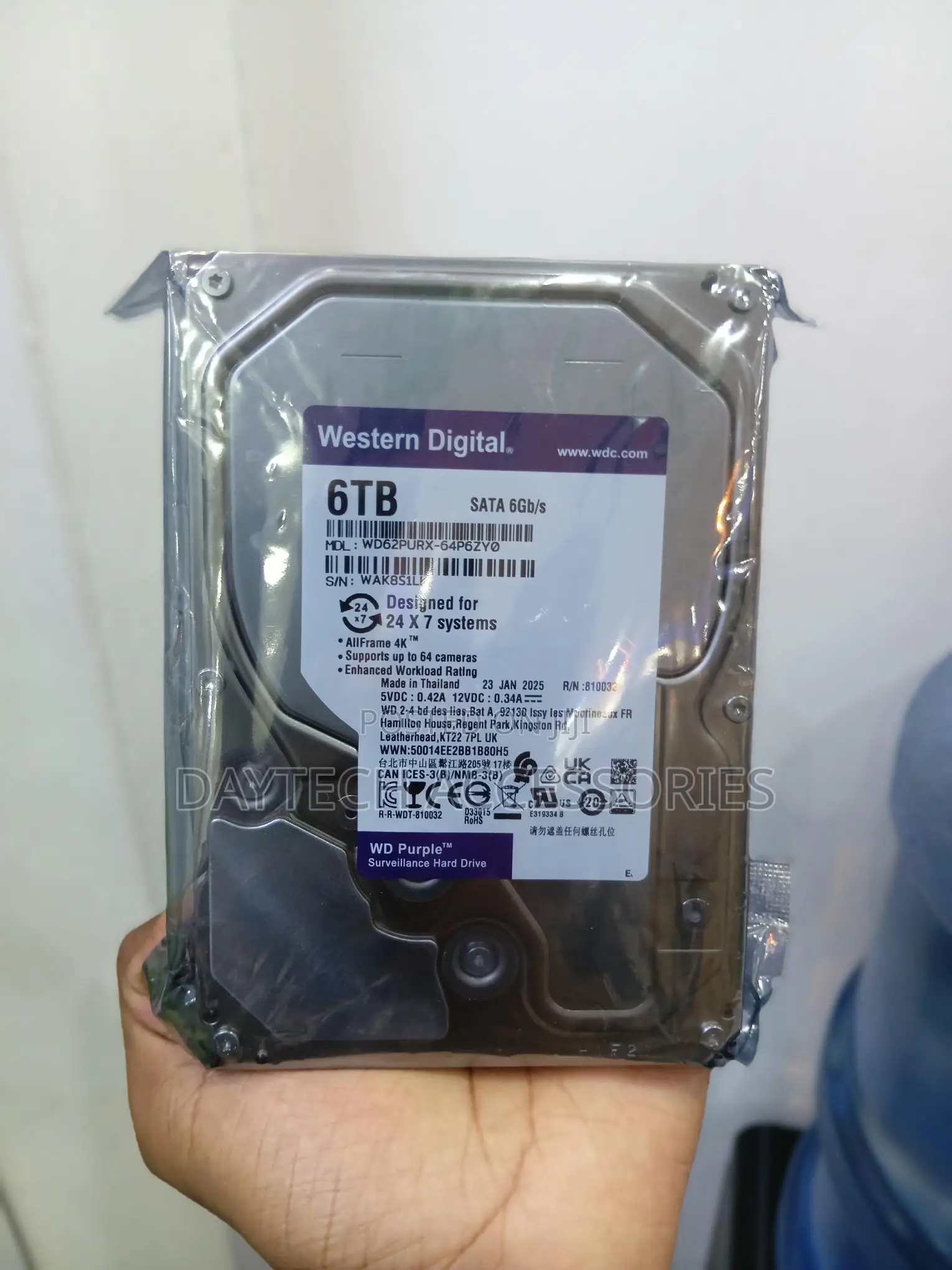 Western Digital Purple 6TB Surveillance Hard Drive WD62PURX-64P6ZY0